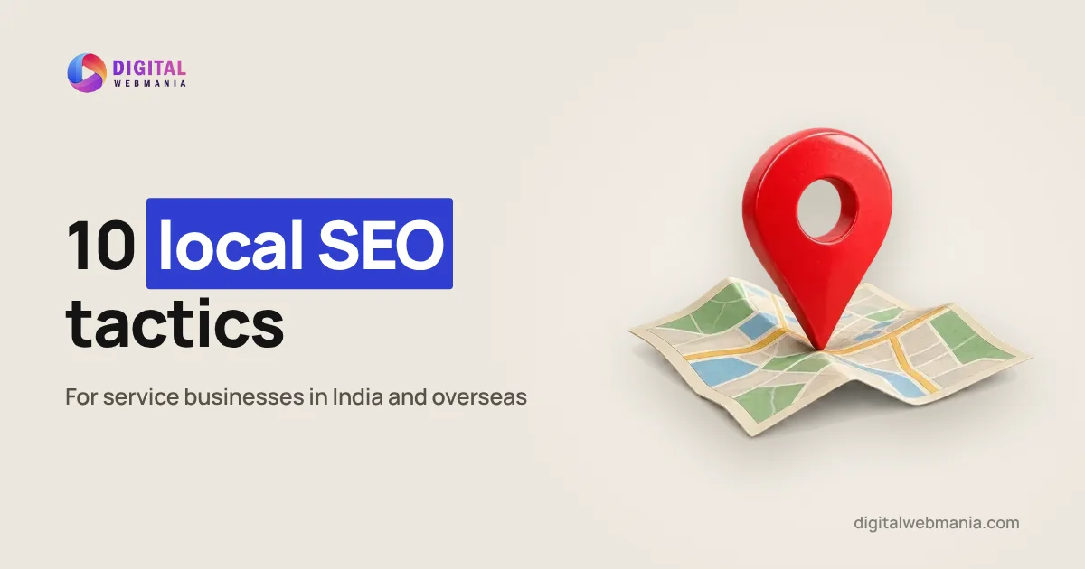10 local SEO tactics for service businesses (cover image with a map pin on a paper map)